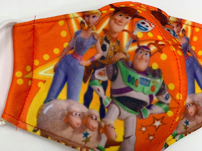 Kép: Narancssárga Alapon Toy Story Mintás Kétrétegű Gyermek Maszk