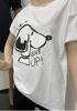 Kép: BEBE Fehér Alapon Fekete Snoopy Mintás Lezser Póló