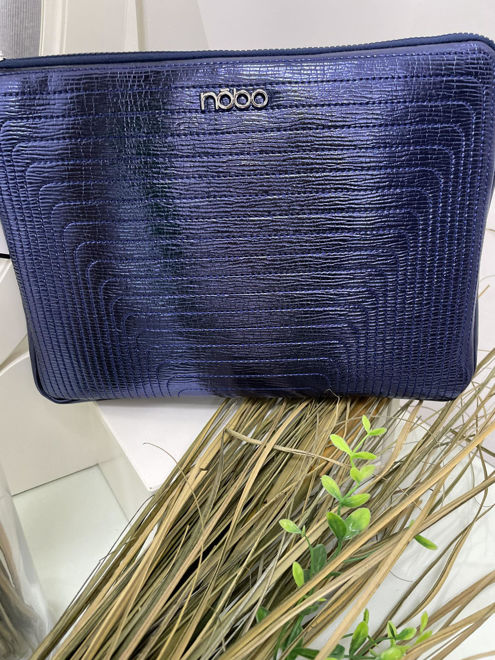 Kép: nöbo Kék Fényes Anyagú Cipzáros Laptop Táska