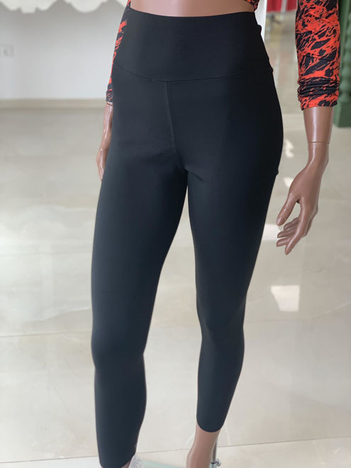 Kép: Fekete Magasderekú Elasztikus Vastagabb Anyagú Cicanadrág / Leggings