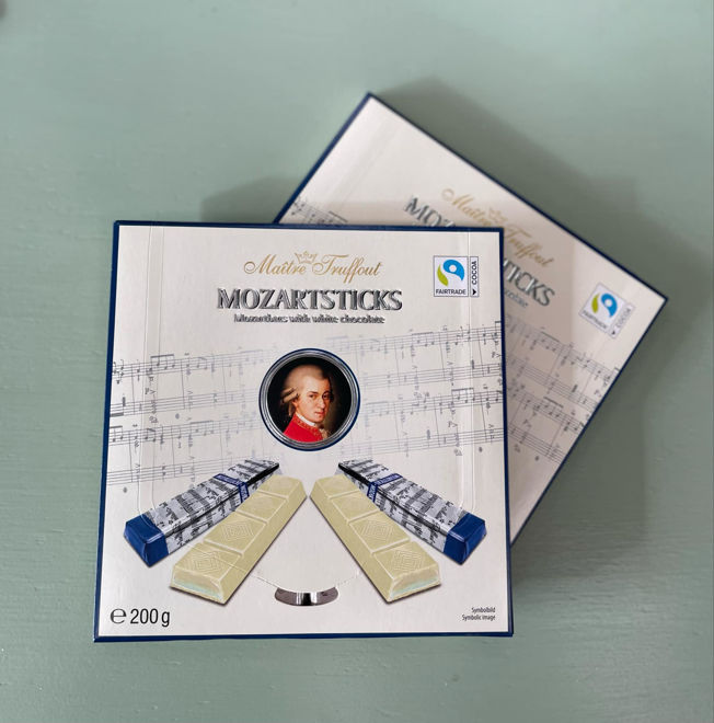 Kép: Mozartsticks Fehér csokoládé marcipán ízű