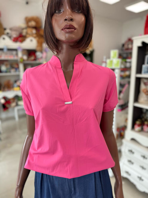 Kép: Verona Pink V Kivágású Lezser Felső