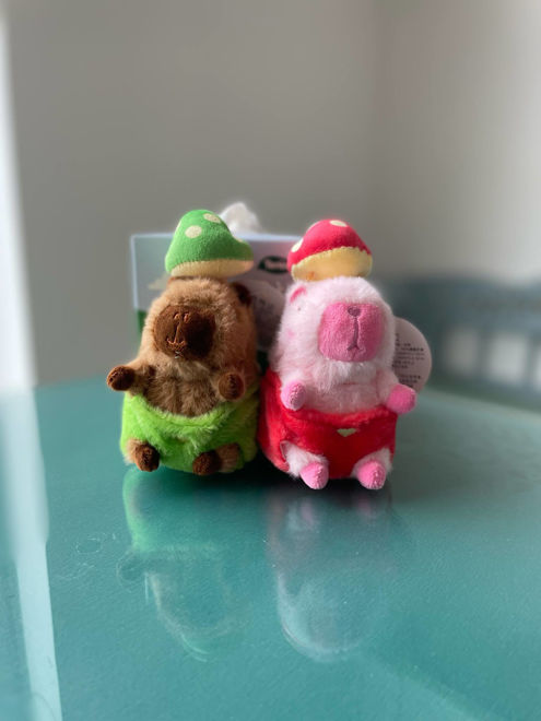 Kép: Capybara Színes Gomba Sapkás Kulcstartó