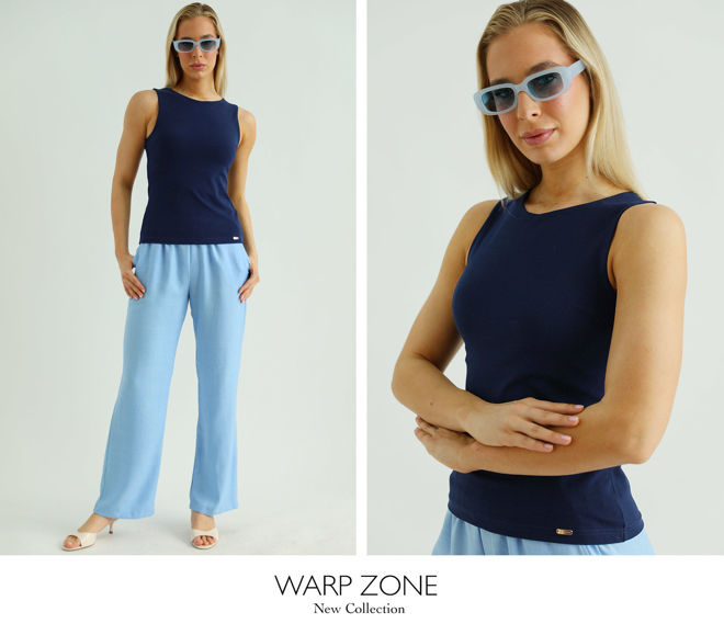 Kép: Warp Zone Sötétékék Trikó Felső