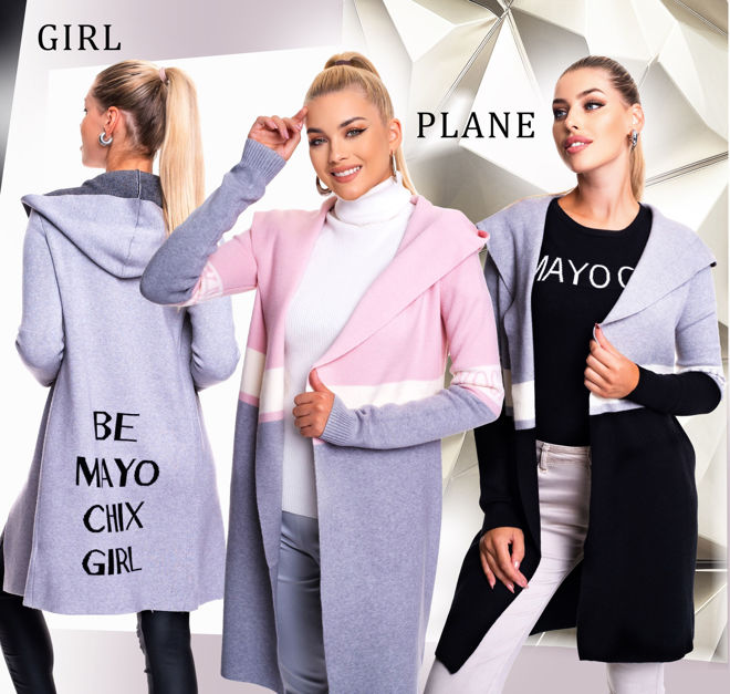 Kép: Mayo Chix Plane Kardigán Rózsaszín Szürke