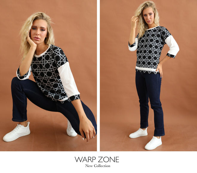 Kép: Warp Zone Fekete Fehér 3/4 Felső