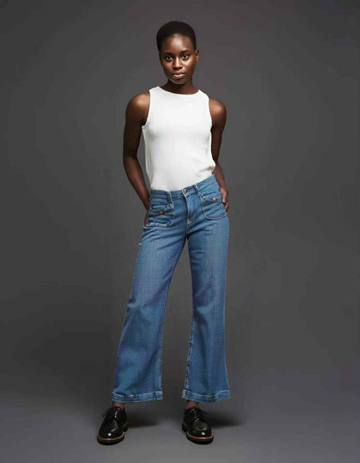 Kép: Maison Onado Paris Magas Derekú Elől Zsebes Egyenesszárú Nadrág