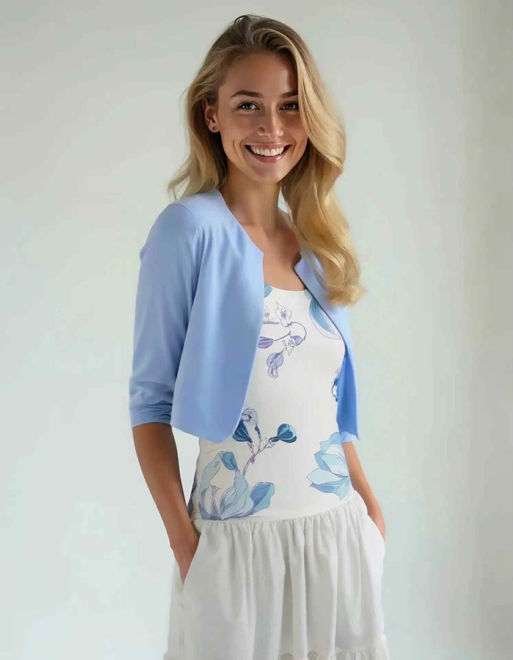 Kép: Kék 3/4 Ujjú Boleró