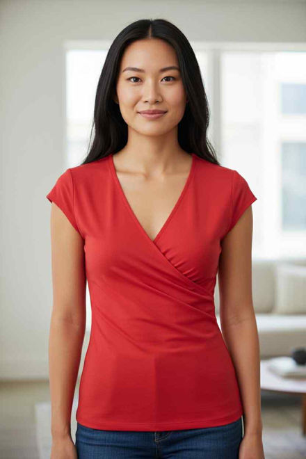 Kép: Envy Pink Átlapolt Ráncolt Felső