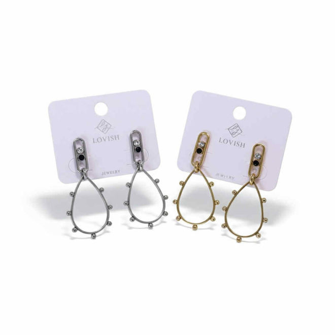 Kép: Köves Csepp Alakú Fülbevaló