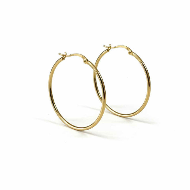 Kép: Arany Karika Bizsu Fülbevaló 4cm