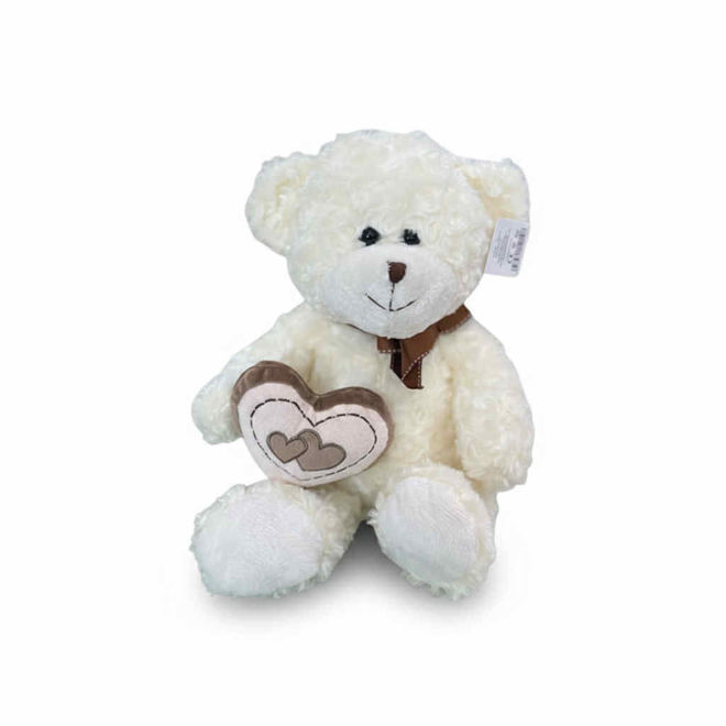 Kép: Plüss Fehér Szíves Maci 28cm