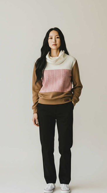 Kép: La Chére Barna Anyagában Mintás Tunika / Pulóver