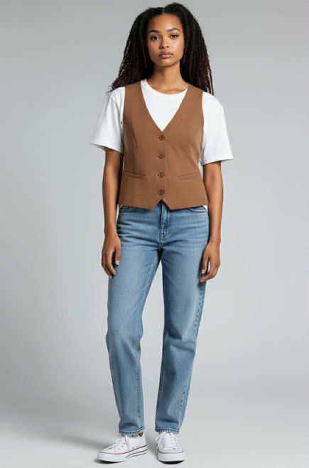 Kép: La Chére Barna Gombos Mellény Felső