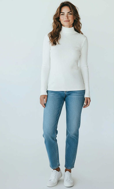 Kép: Envy Fehér Félgarbós Hosszú Felső