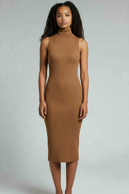 Kép: Mustár Garbós Bordázott Ruha