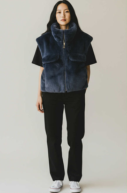 Kép: Sötétkék Műszőrme Mellény