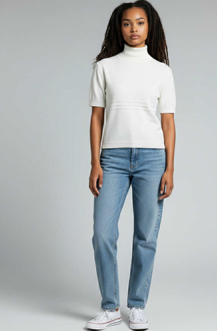 Kép: Fehér Színű Garbós Felső