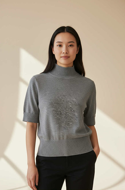 Kép: Szürke 3/4 Ujjú Gombos Felső