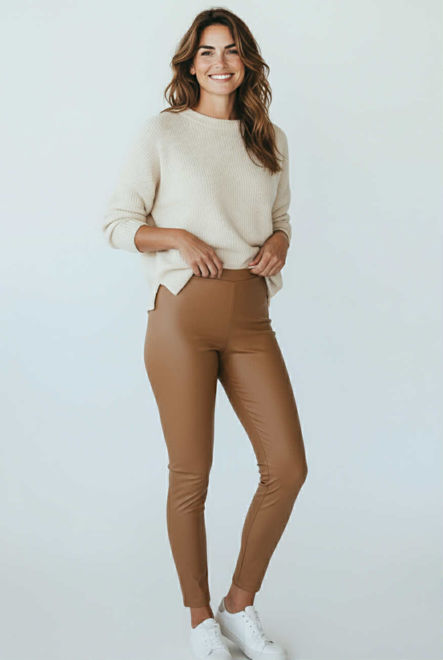 Kép: Barna Bélelt Műbőr Cicanadrág