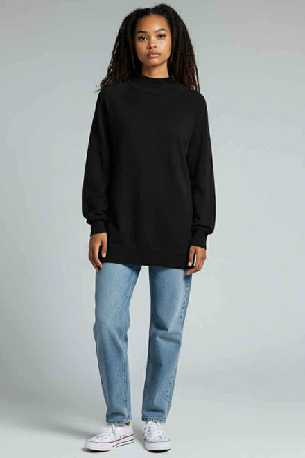 Kép: Warp Zone Fekete Hosszú Tunika/Felső