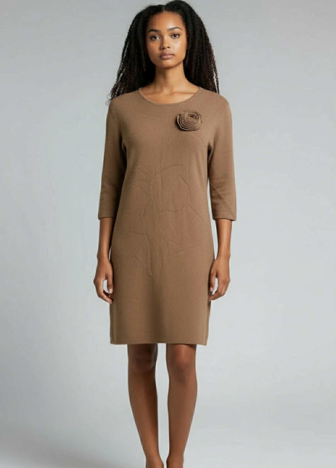 Kép: Barna Hosszú Virág Díszes Ruha