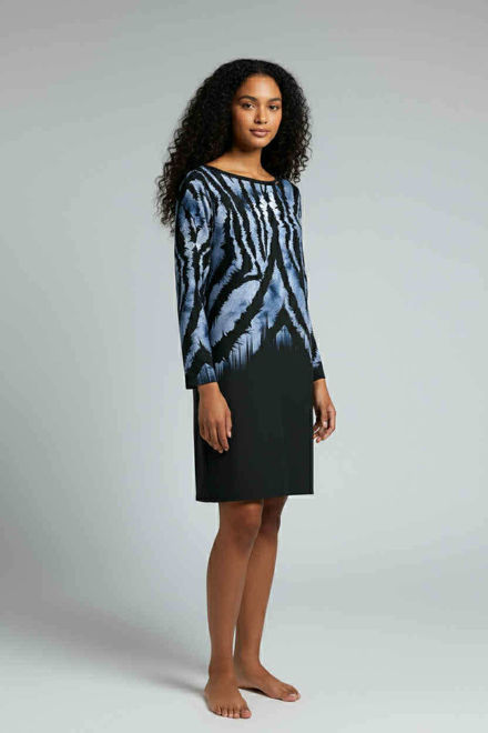 Kép: Masca Fekete Alapon Kék Betétes Ruha