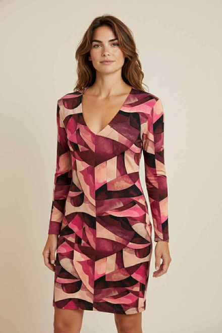 Kép: Masca Burgundi Mintás V Kivágású Ruha