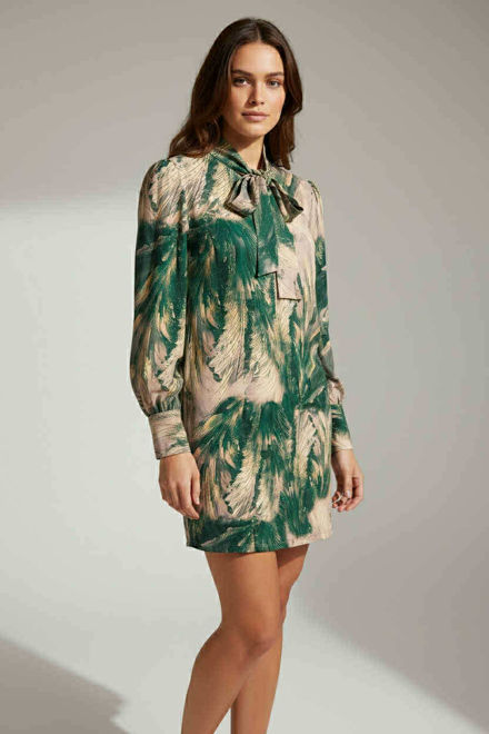 Kép: Masca Zöld Mintás Masnis Lenge Ruha