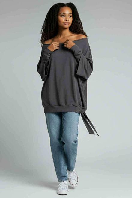 Kép: MissQ Szürke Lezser Alul Kötős Felső