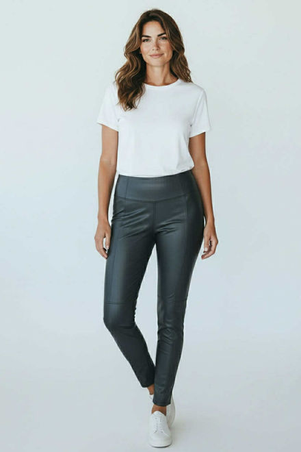 Kép: Fekete Bélelt Műbőr Cicanadrág