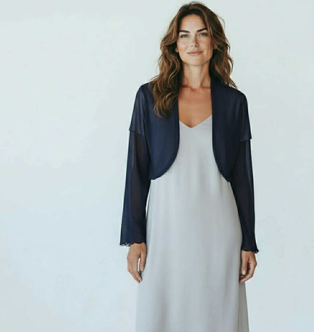 Kép: Sötétkék Denevér Ujjú Boleró