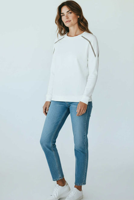 Kép: Magenta Fehér Bézs Csíkberakásos Felső