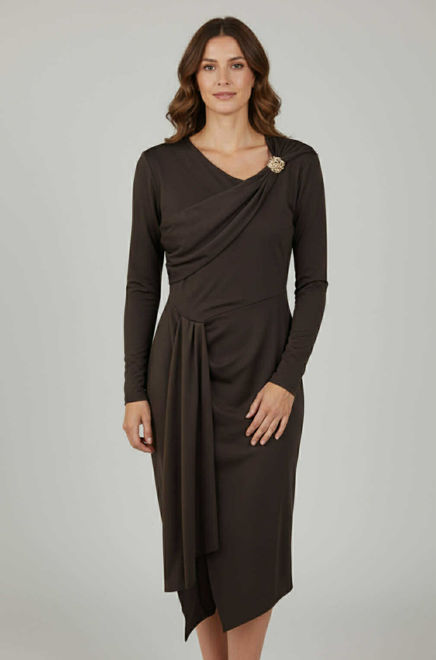 Kép: Csokisbarna Különleges Ejtésű Alkalmi Ruha