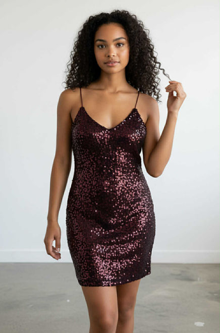 Kép: Bordó Flitteres Ruha