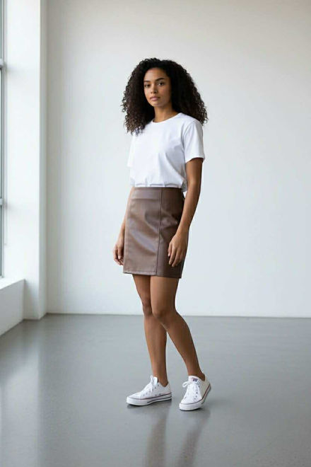 Kép: La Pierre Csokibarna Műbőr Szoknya