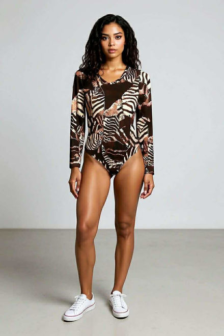 Kép: La Pierre Levél Mintás Body